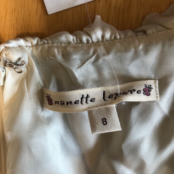 Nanette Lepore Chit Chat Top pearl/black size 8 - Picture 3 of 8